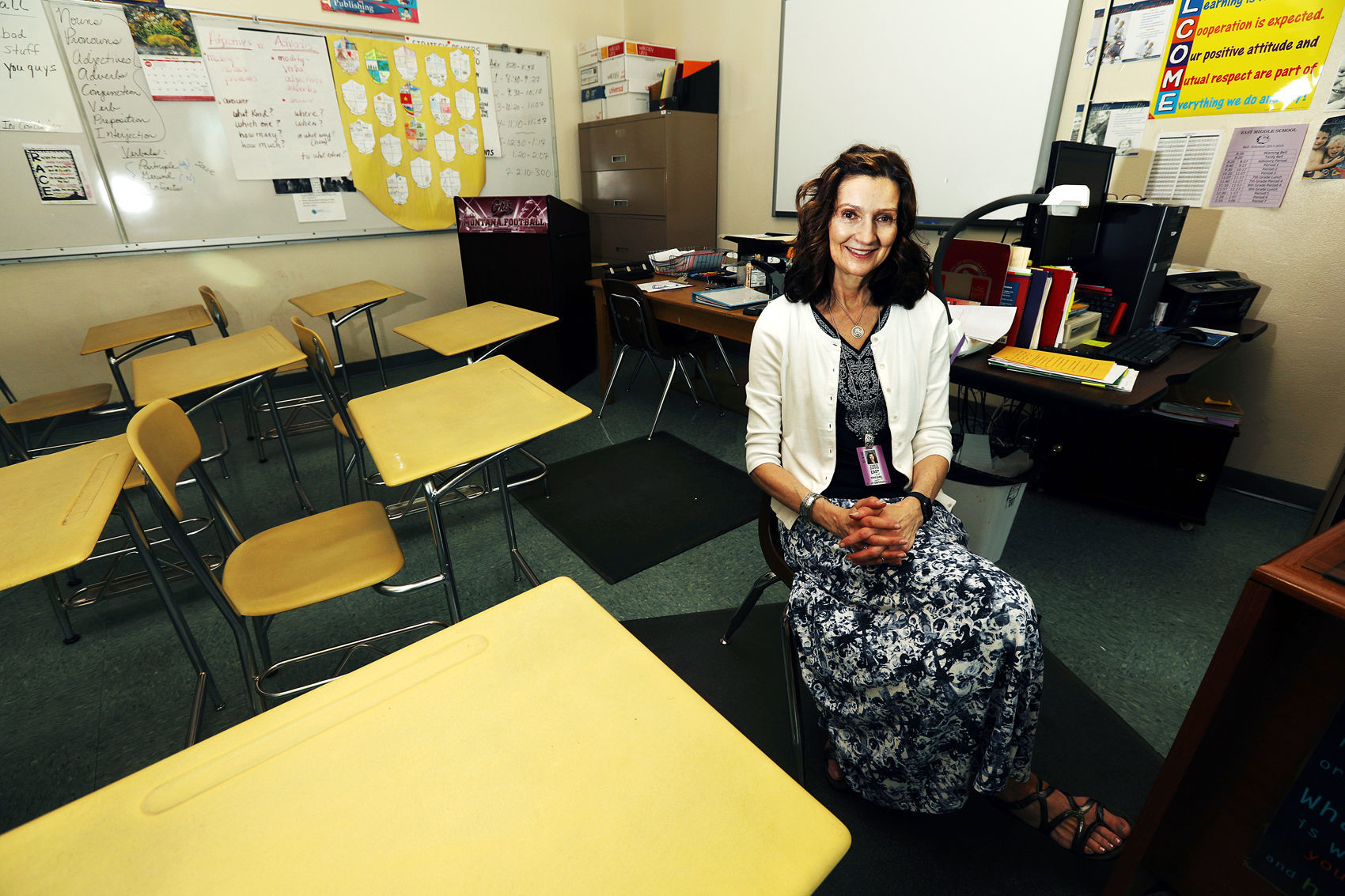 English teacher Theo Davis at East Middle School